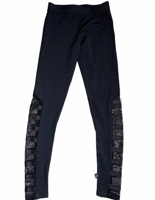 Terez big girls mesh panel full length leggings M(10-12)