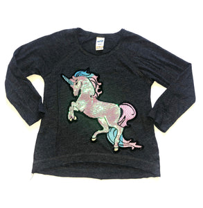Kavio toddler girls sequin unicorn raglan 3T