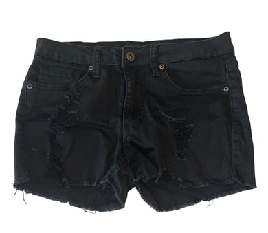 Contraband junior girls black ripped cutoff jean shorts 9