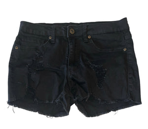 Contraband junior girls black ripped cutoff jean shorts 9