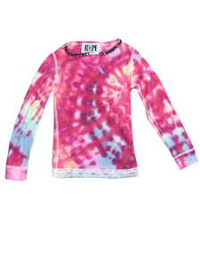 Hope Jeans girls tie dye embellished top with lace 4