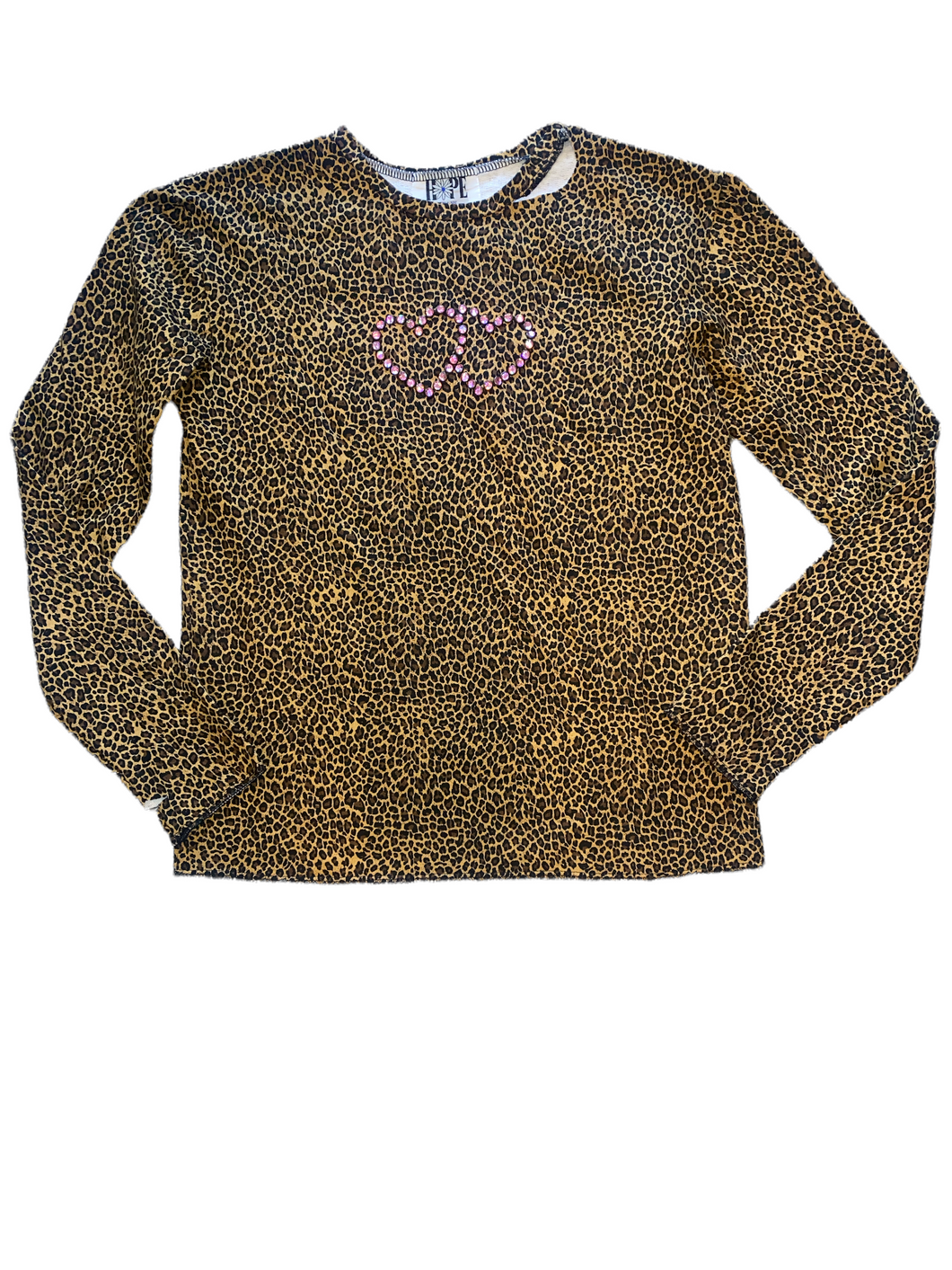 Hope Jeans girls leopard long sleeve rhinestone hearts top 14