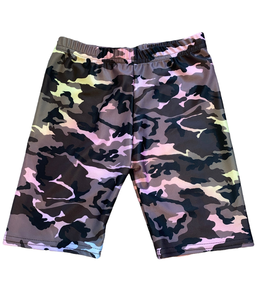 Dori Creations girls pastel camouflage bike shorts 8-10