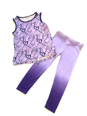 Design 365 toddler girls 2pc hearts tank top and leggings set 4T