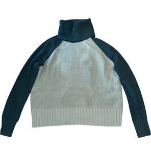 Madewell women’s Eastbrook colorblock turtleneck open back sweater XS