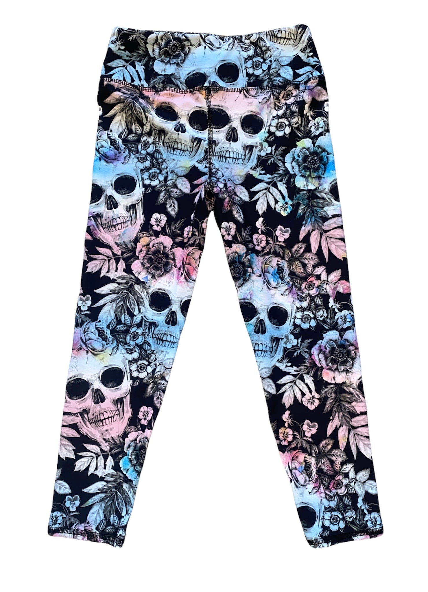 Evolution Creation women's cropped skulls and florals workout