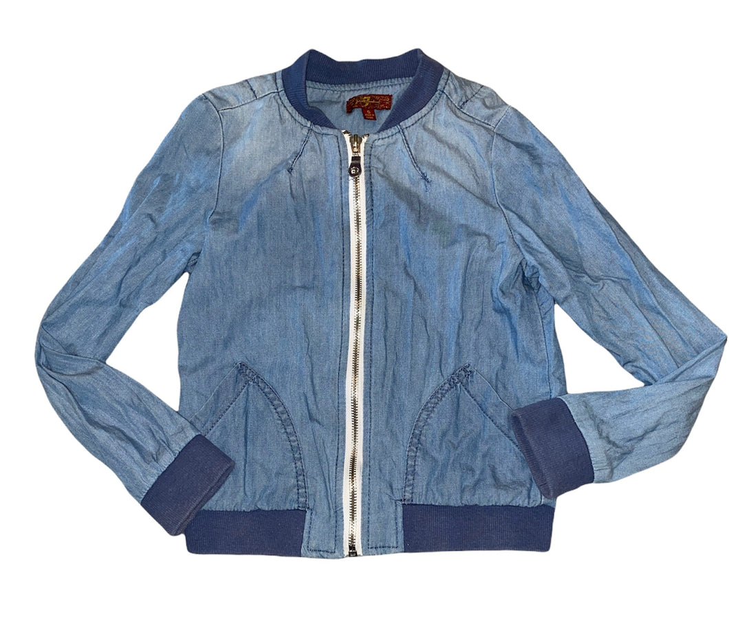 Seven 7 For All Mankind girls chambray lightweight bomber jacket 6