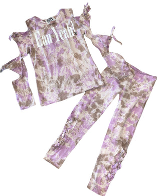 Hope Jeans girls 2pc Eau Yeah tie dye cutout top & leggings set 8