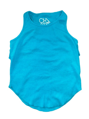 Chaser Brand girls turquoise ruffle back ribbed tank 4