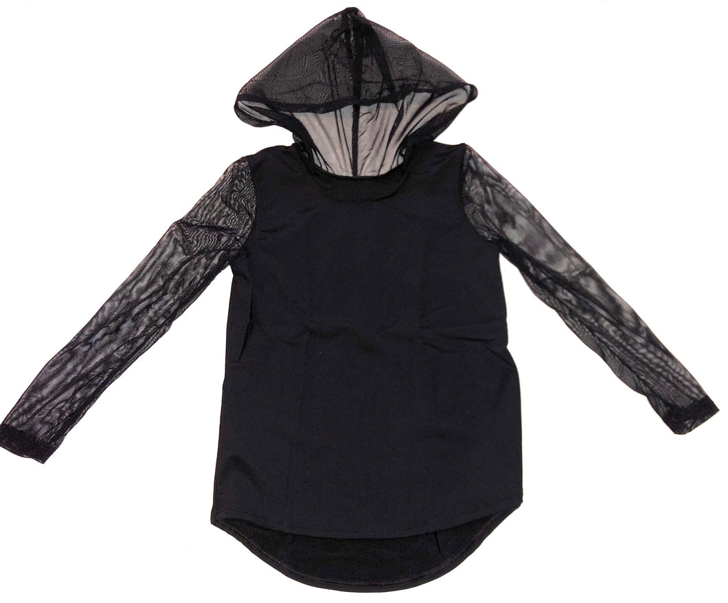 Dori Creations girls mesh sleeve hoodie 6x