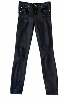 Pinc big girls ripped street black jeggings 14