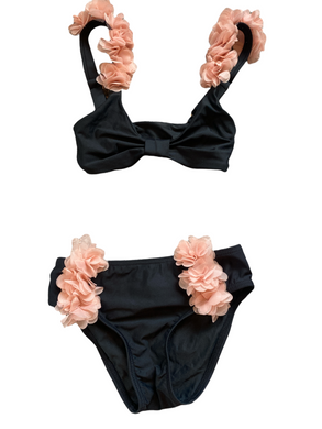 Pily Q girls flower ruffle strap bikini swimsuit 6(runs small)