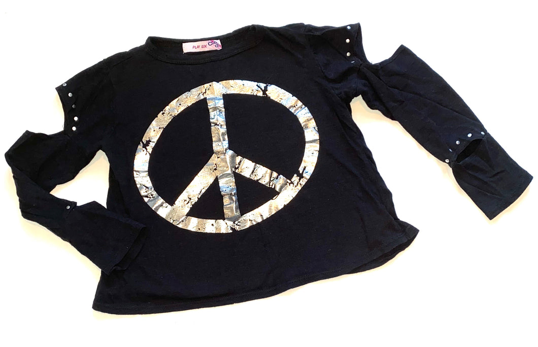 Play Six girls peace sign top with arm cutouts 6 (runs small)