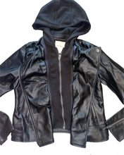 Thread & Supply women’s vegan leather hooded moto jacket S