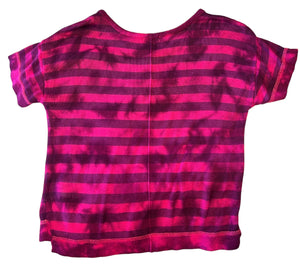 Splendid girls striped tie dye short sleeve hi low sweater top 5/6