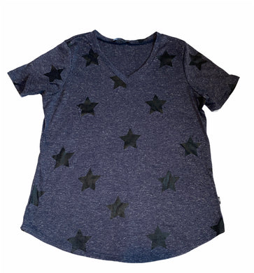 Terez girls v neck stars rounded hem tee shirt L(14)