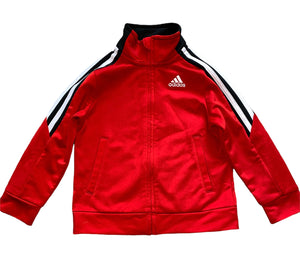 Adidas toddler boys red classic zip up track jacket 3T