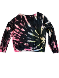 Hardtail women’s black bleach tie dye pullover sweatshirt M