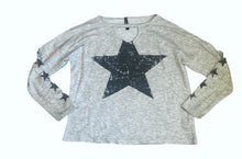 Revelation girls distressed star top with neck cutout 6x