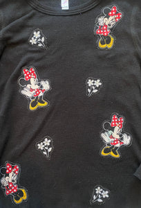 La Apparel waffle knit top with Minnie Mouse patches 6 (runs small)