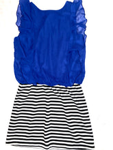 Speechless teen girls ruffled and striped mini dress with necklace 14 NEW