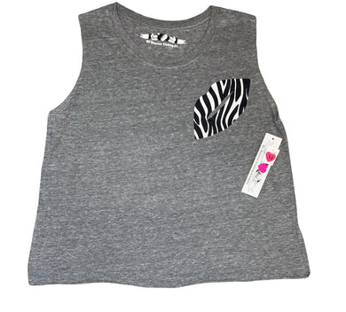 Heart & Soul junior zebra lips muscle tank top M NEW