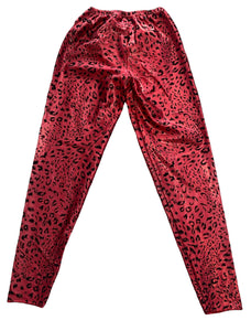 Hope Jeans girls red metallic animal print leggings 10