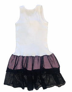 American Apparel girls LOVE high heel graphic fishnet dress 6 (read description)