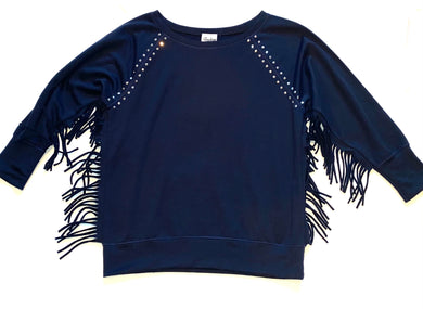 Random Hearts girls studded fringe sweatshirt XL(14-16)