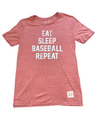 RetroBrand boys Eat Sleep Baseball Repeat tee shirt XL