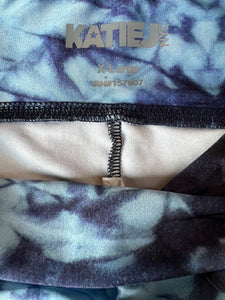Katie J NYC girls hi shine cropped tie dye leggings XL(14)