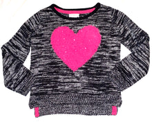 Design History girls chevron print furry heart sweater 4T