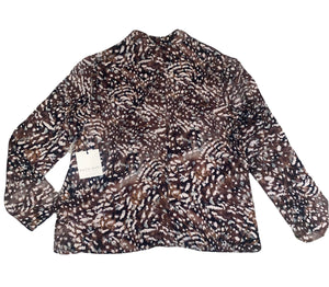 Bella Dahl women’s Hipster button down blouse in feather print L NEW