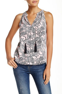 Cooper & Ella women’s floral tassel tank top M