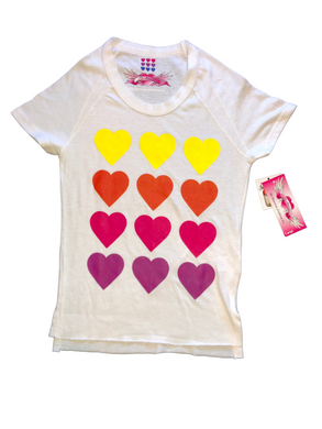So Nikki little girls rainbow hearts tee 5(M) NEW slight defect