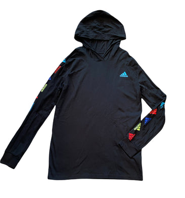 Adidas boys long sleeve hooded rainbow logo active top L(14-16)