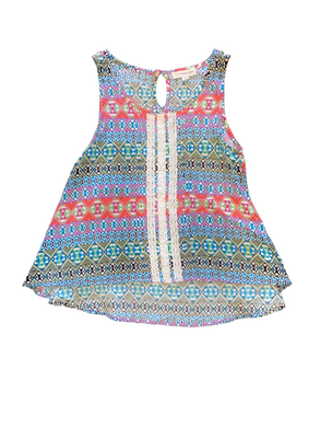 Tucker & Tate girls hi low crochet panel tank top 7-8