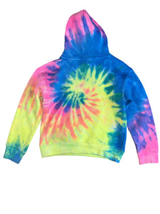 Dreamsicle girls neon tie dye pullover hoodie sweatshirt S(6-6x)