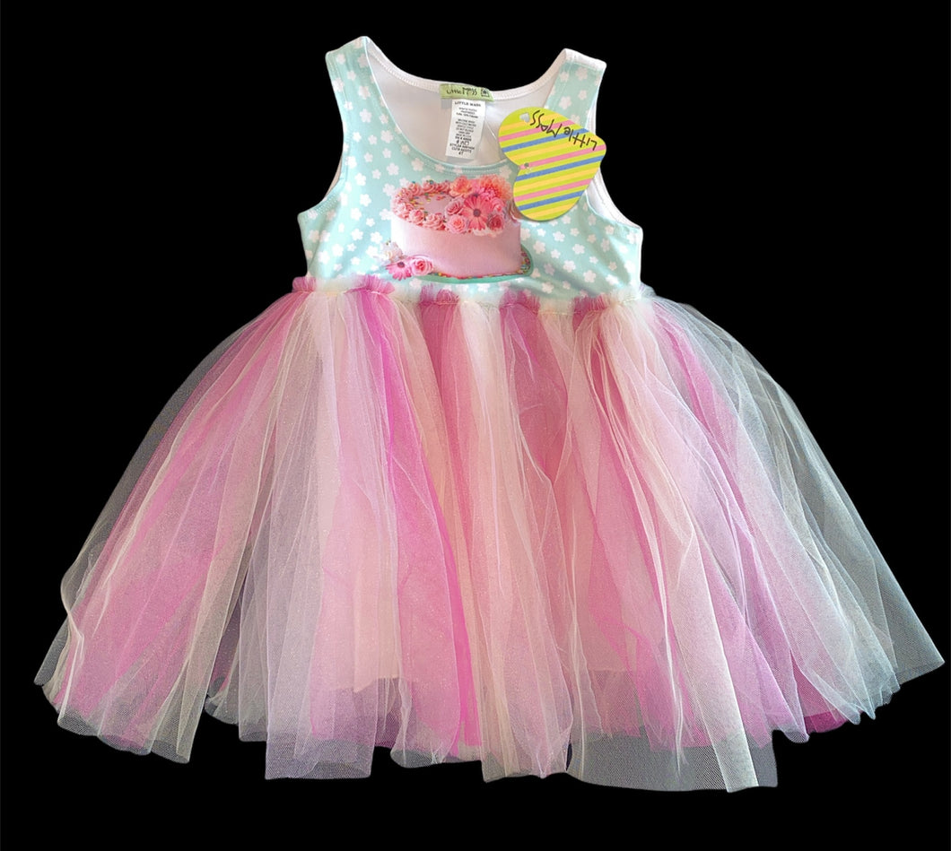 Little Mass toddler girls cake graphic tutu dress 4T NEW