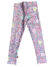 Pixie Lane girls high shine sprinkles and conversation hearts leggings 3T NEW