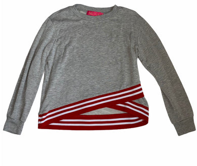 Me N U girls criss cross stripe hem sweatshirt S(7/8)