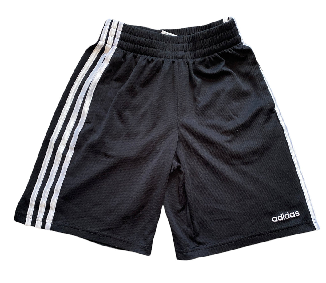 Adidas boys triple stripe black athletic shorts S(8)