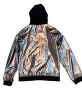 Appaman girls Phoebe metallic hooded bomber jacket 14