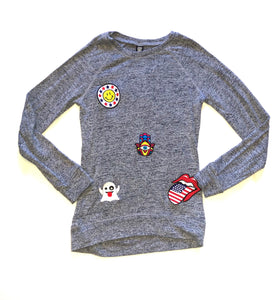 Star Ride girls lightweight sweater with patches 7/8 (S)