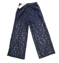 Cheryl Creations Kids crochet navy lace shorts-lined pants 4 NEW